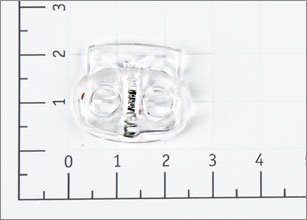 Фиксатор пластик Z42-1 цв прозрачный для двух шнуров (шнур 4мм) (уп 1000шт) (№1)1